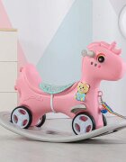 Nichiduta Garden Balansoar 3 in 1 Happy Unicorn Pink transformabil in vehicul fara pedale cu maner parentalroti EVAcenturi de sigurantajucarie muzicalaspatar si bara de siguranta detasabile