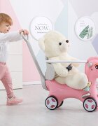 Nichiduta Garden Balansoar 3 in 1 Happy Unicorn Pink transformabil in vehicul fara pedale cu maner parentalroti EVAcenturi de sigurantajucarie muzicalaspatar si bara de siguranta detasabile