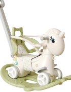 Nichiduta Garden Balansoar 3 in 1 Light Green transformabil in vehicul fara pedale cu maner parental Roti EVA Centuri de siguranta jucarie muzicala spatar si bara de siguranta detasabile