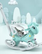 Nichiduta Garden Balansoar 3 in 1 Light Mint transformabil in vehicul fara pedale cu maner parental Roti EVA Centuri de siguranta jucarie muzicala spatar si bara de siguranta detasabile
