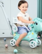 Nichiduta Garden Balansoar 3 in 1 Light Mint transformabil in vehicul fara pedale cu maner parental Roti EVA Centuri de siguranta jucarie muzicala spatar si bara de siguranta detasabile