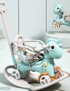 Nichiduta Garden Balansoar 3 in 1 Lovely Unicorn Blue transformabil in vehicul fara pedale cu maner parental roti EVA centuri de siguranta jucarie muzicala spatar si bara de siguranta detasabile