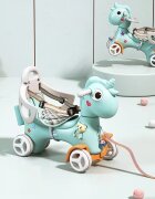 Nichiduta Garden Balansoar 3 in 1 Lovely Unicorn Blue transformabil in vehicul fara pedale cu maner parental roti EVA centuri de siguranta jucarie muzicala spatar si bara de siguranta detasabile