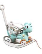 Nichiduta Garden Balansoar 3 in 1 Lovely Unicorn Blue transformabil in vehicul fara pedale cu maner parental roti EVA centuri de siguranta jucarie muzicala spatar si bara de siguranta detasabile