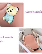 Nichiduta Garden Balansoar 3 in 1 Lovely Unicorn Pink transformabil in vehicul fara pedale cu maner parental roti EVA centuri de siguranta jucarie muzicala spatar si bara de siguranta detasabile