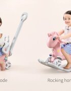 Nichiduta Garden Balansoar 3 in 1 Pink transformabil in vehicul fara pedale cu maner parental Roti EVA Centuri de siguranta jucarie muzicala spatar si bara de siguranta detasabile