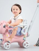 Nichiduta Garden Balansoar 3 in 1 Pink transformabil in vehicul fara pedale cu maner parental Roti EVA Centuri de siguranta jucarie muzicala spatar si bara de siguranta detasabile