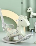 Nichiduta Garden Balansoar pentru copii Rocking Horse Green 3 in 1 transformabil in vehicul fara pedalecu maner parental detasabilhusa pentru sa din material textilroti EVAspatar si baza detasabile