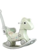 Nichiduta Garden Balansoar pentru copii Rocking Horse Green 3 in 1 transformabil in vehicul fara pedalecu maner parental detasabilhusa pentru sa din material textilroti EVAspatar si baza detasabile