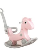 Nichiduta Garden Balansoar pentru copii Rocking Horse Pink 3 in 1 transformabil in vehicul fara pedalecu maner parental detasabilhusa pentru sa din material textilroti EVAspatar si baza detasabile