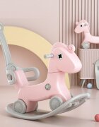 Nichiduta Garden Balansoar pentru copii Rocking Horse Pink 3 in 1 transformabil in vehicul fara pedalemaner parental detasabilroti EVAspatar si baza detasabile