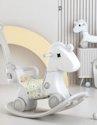 Nichiduta Garden Balansoar pentru copii Rocking Horse White 3 in 1 transformabil in vehicul fara pedalecu maner parental detasabilhusa pentru sa din material textilroti EVAspatar si baza detasabile