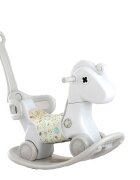 Nichiduta Garden Balansoar pentru copii Rocking Horse White 3 in 1 transformabil in vehicul fara pedalecu maner parental detasabilhusa pentru sa din material textilroti EVAspatar si baza detasabile