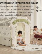 Nichiduta Garden Casuta de joaca pentru copii Nichiduta Graden brown Bakery iluminata cu draperie si covoras din PU inclus dimensiune 98 x 92 x 115 cm