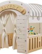 Nichiduta Garden Casuta de joaca pentru copii Nichiduta Graden mocha iluminata covoras din bumbac inclus dimensiune 98 x 92 x 115 cm