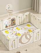 Nichiduta Garden Gardulet loc de joaca interiorexterior 200x160 cm cu poarta de sigurantajoc cu inelecovoras din spuma 1 cm grosime100bile colorcuburicos de baschet si mingie inclusa Moon Coffee
