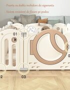 Nichiduta Garden Gardulet loc de joaca interiorexterior 240x200cm cu poarta de sigurantacos de baschet tabla de scriscovoras din spuma 4cm grosimecuburicosulet pliabil si 100 bile Moon Coffee