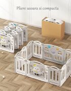 Nichiduta Garden Gardulet loc de joaca Lovely Pinguin Coffee Beige 150x180 cm cu poarta de sigurantacos de baschetunitate muzicalacovoras 1cm grosime si balansoar multifunctional