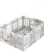 Nichiduta Garden Gardulet loc de joaca Lovely Pinguin Grey interiorexterior Pliabil Margini rotunjite Usa cu blocare de siguranta 150x118 cm