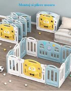 Nichiduta Garden Gardulet loc de joaca Lovely Pinguin Light Blue interiorexterior Pliabil Margini rotunjite Usa cu blocare de siguranta 150x118 cm