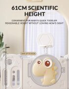 Nichiduta Garden Gardulet loc de joaca pentru copii Pink Dinosaur pliabil portabil compus din 14 panouri de gard + 2 panouri laterale cos de baschet usa cu blocare inalt 61 cm