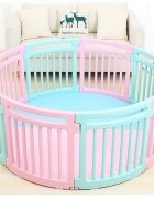 Nichiduta Garden Gardulet loc de joaca Round Play Yard Pink interiorexterior cu margini rotunjite si salteluta inclusa diametru 150 cm