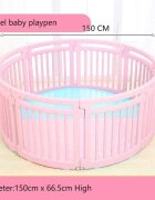 Nichiduta Garden Gardulet loc de joaca Round Play Yard Pink interiorexterior cu margini rotunjite si salteluta inclusa diametru 150 cm