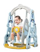 Nichiduta Garden Leagan bebelusi interiorexterior Astronaut Arcada Blue cu baza stabila margini rotunjite inaltime reglabila bariera de protectie detasabila si jucarie muzicala