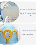 Nichiduta Garden Leagan bebelusi interiorexterior Astronaut Arcada Green cu baza stabila margini rotunjite inaltime reglabila bariera de protectie detasabila si jucarie muzicala