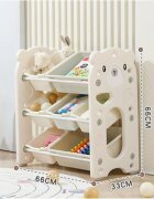 Nichiduta Garden Organizator pentru copii Blue Bear cu rafturi deschise pe 3 nivele include 5 cutii mici si 2 cutii mari dimensiune 66 x 33 x 66 cm