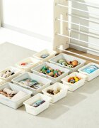 Nichiduta Garden Organizator pentru copii Space White cu rafturi deschise pe 4 nivele echipat cu 8 cutii mici si 4 cutii mari margini rotunjite dimensiune 86 x 33 x 85 cm