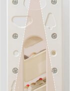 Nichiduta Garden Organizator pentru copii White Bear cu rafturi deschise pe 3 nivele include 5 cutii mici si 2 cutii mari dimensiune 66 x 33 x 66 cm