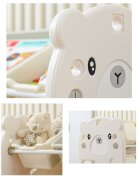 Nichiduta Garden Organizator pentru copii White Bear cu rafturi deschise pe 3 nivele include 6 cutii mici si 3 cutii mari dimensiune 86 x 33 x 66 cm