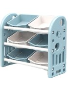 Nichiduta Garden Organizator pentru jucarii Butterfly Blue cu 3 nivele si 6 cutii depozitare margini rotunjite 77x66x32 cm