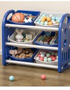 Nichiduta Garden Organizator pentru jucarii Butterfly Dark Blue cu 3 nivele si 6 cutii depozitare margini rotunjite 77x66x32 cm
