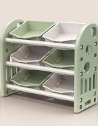 Nichiduta Garden Organizator pentru jucarii Butterfly Green cu 3 nivele si 6 cutii depozitare margini rotunjite 77x66x32 cm