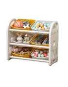 Nichiduta Garden Organizator pentru jucarii Butterfly Yellow cu 3 nivele si 6 cutii depozitare margini rotunjite 77x66x32 cm