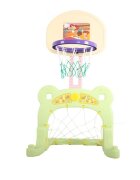Nichiduta Garden Set de joaca 2 in 1 Basketball Green cu margini rotunjite inaltime reglabila si poarta fotbal