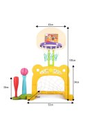 Nichiduta Garden Set de joaca 3 in 1 Sport Yellow cu Poarta fotbal Cos baschet cu inaltime reglabila 61x53x99 cm