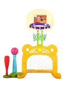 Nichiduta Garden Set de joaca 3 in 1 Sport Yellow cu Poarta fotbal Cos baschet cu inaltime reglabila 61x53x99 cm