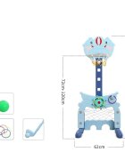 Nichiduta Garden Set de joaca 4 in 1 Dolphin Blue cu Poarta fotbal Cos de baschet cu inaltime reglabila Cosa si minge de golf Joc de indemanare cu inele