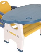 Nichiduta Garden Set masuta 82.5 x 52 x 48.5 cm si 2 scaunele ergonomice cu spatar si manere laterale pentru copii Yellow varsta 3-6 ani