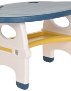 Nichiduta Garden Set masuta 82.5 x 52 x 48.5 cm si 2 scaunele ergonomice cu spatar si manere laterale pentru copii Yellow varsta 3-6 ani