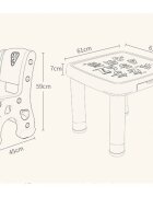Nichiduta Garden Set masuta cu sertare si 2 scaunele cu spatar pentru copii Learning Table Orange design ergonomic robust cu margini rotunjite