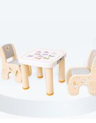Nichiduta Garden Set masuta cu sertare si 2 scaunele cu spatar pentru copii Learning Table Orange design ergonomic robust cu margini rotunjite