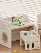 Nichiduta Garden Set mobilier pentru copii BrownWhite sistem modular compus din birou si 2 scaunele multifunctional ergonomic