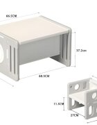 Nichiduta Garden Set mobilier pentru copii BrownWhite sistem modular compus din birou si 2 scaunele multifunctional ergonomic