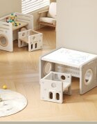 Nichiduta Garden Set mobilier pentru copii GreyWhite sistem modular compus din birou si 2 scaunele multifunctional ergonomic