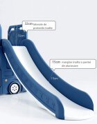 Nichiduta Garden Spatiu de joaca 3 in 1 pentru copii Happy Bus Blue cu tobogan cos de baschet 190 x 210 x 116 cm utilizare interiorexterior usa cu deschidere margini rotunjite