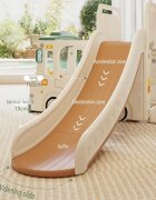 Nichiduta Garden Spatiu de joaca 3 in 1 pentru copii Happy Bus White cu tobogan cos de baschet 190 x 210 x 116 cm utilizare interiorexterior usa cu deschidere margini rotunjite